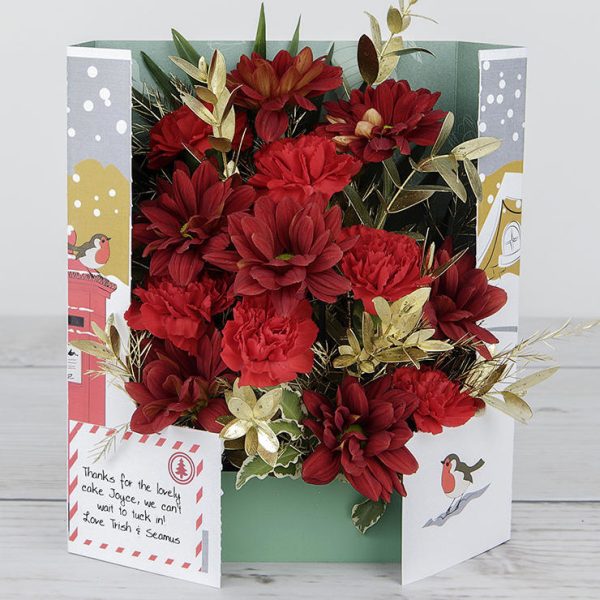 Carnations and Chrysanthemums in a Personalised Flowercard